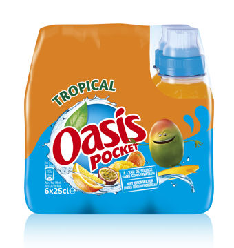 OASIS TROPICAL POCKET 6X25CL PET Afbeeldingen van OASIS TROPICAL POCKET 6X25CL PET