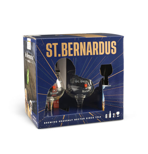 Afbeeldingen van ST. BERNARDUS GESCHENKDOOS 6X33CL + 2 GLAZEN