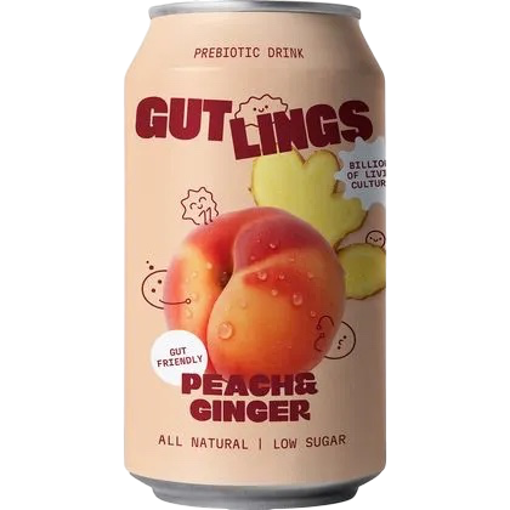 Afbeeldingen van GUT LINGS PROBIOTIC PEACH & GINGER 12X33CL